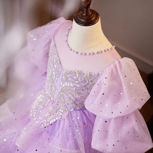 <span class=keywords><strong>Robe</strong></span> <span class=keywords><strong>de</strong></span> princesse personnalisable en tulle bouffant <span class=keywords><strong>de</strong></span> luxe avec sequins pour mariage, anniversaire, ou demoiselles d'honneur pour enfants - Product Image 5