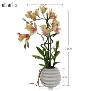 Orchidées artificielles Phalaenopsis à tige unique, aspect naturel, blanches, pour la décoration intérieure et extérieure, vente en gros - Product Image 2