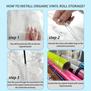 28075 30 Holes <strong>Vinyl</strong> <strong>Storage</strong> Rack Acrylic <strong>Vinyl</strong> Roll Holder Lightweight Sturdy Acrylic <strong>Vinyl</strong> <strong>Storage</strong> for Art Room Decor - Product Image 5