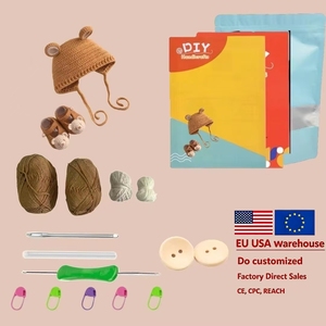 Kit <span class=keywords><strong>de</strong></span> Ganchillo DIY <span class=keywords><strong>para</strong></span> Gorro <span class=keywords><strong>de</strong></span> Oso Adorable con Zapatos, Incluye Hilos, Ganchos e Instrucciones <span class=keywords><strong>de</strong></span> Punto <span class=keywords><strong>para</strong></span> Principiantes y Amantes <span class=keywords><strong>de</strong></span> las Manualidades - Product Image 2