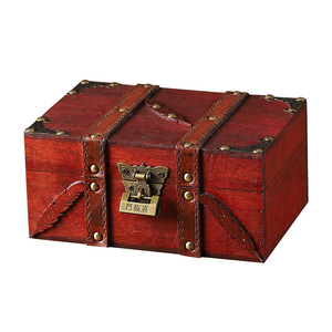 Caja de Almacenamiento de Madera Retro Mystic Arts con Cerradura 6301E Rojo Gris, Estilo Chino, Organizador de Cosméticos y Joyas de Escritorio, Caja Decorativa - Product Image 5