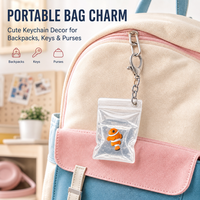 Lot de porte-clés souple en PU Animaux marins Kawaii, breloques portables pour sac à dos, jouets anti-stress