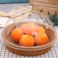 Panier de pique-nique multifonctionnel en rotin et osier marron, fait main, écologique, pour le rangement de pain, fruits et autres, idéal pour la décoration intérieure
