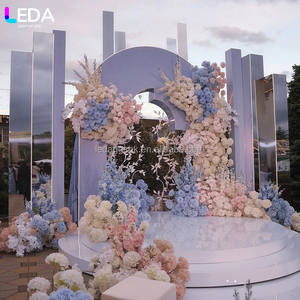 LEDA Wedding Events Decor Custom Simple Modern Silver Acrylic Mirror Wedding <b>Backdrop</b> - Product Image 1