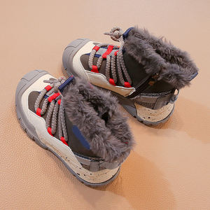 2024 nuevas <span class=keywords><strong>botas</strong></span> de invierno gruesas y cálidas Unisex para niños, botines antideslizantes con <span class=keywords><strong>cordones</strong></span> para niñas, zapatos de invierno para niñas - Product Image 5