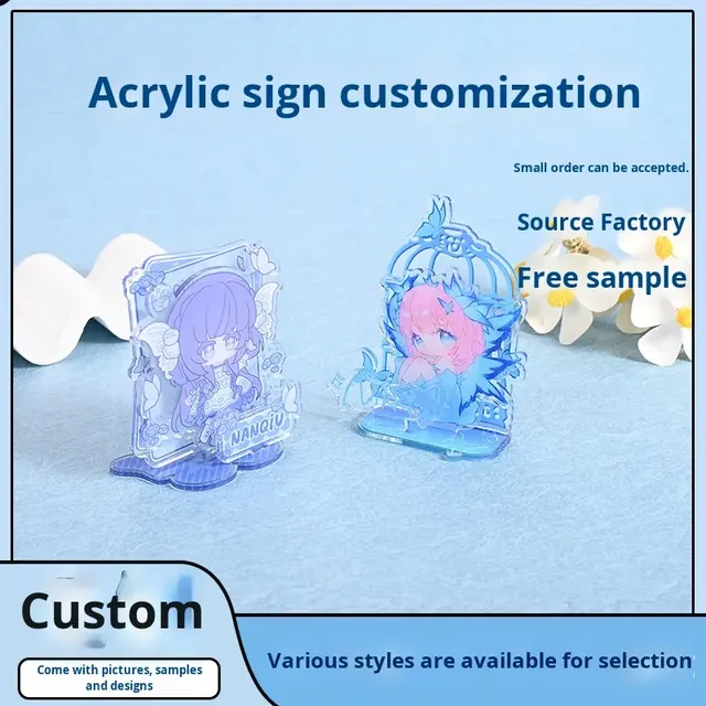 Acrylic Standing Sign Custom Rainbow Laser Handmade Vacuum Cartoon Anime Double-layer Thickened Card Inserting Small Christmas
