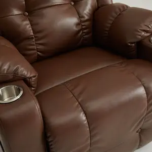 CJSmart Cadeira reclinável para idosos com massagem e aquecimento, suporte para copo de cadeira elétrica com motor duplo, elevador elétrico plano