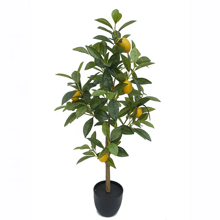 Simulation d'arbre de citron artificiel, bonsaï d'intérieur de 6 Fruits, 90cm, Real Touch, en plastique