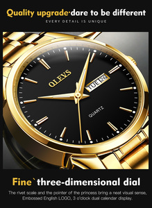 Olevs 6898 <span class=keywords><strong>Orologio</strong></span> <span class=keywords><strong>da</strong></span> <span class=keywords><strong>Polso</strong></span> Moda Business di Marca, Colore Blu, per Uomo, al Quarzo, Impermeabile, in Acciaio Inossidabile, Luminoso - Product Image 5