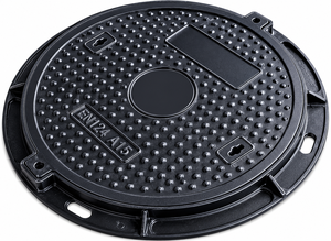 Coperchio per tombino in plastica SMC EN124 A15, decorativo per esterni, di sicurezza, 600 mm - Product Image 1