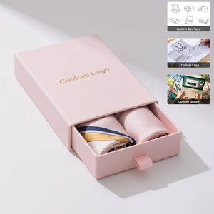Custom Logo Luxury Rigid Paper Drawer Box for Silk Scarf <b>Packaging</b> Square Sliding Gift Box - Product Image 2