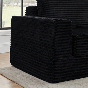 Canapé d'angle modulable convertible en forme de L, style moderne minimaliste compressé, en velours côtelé - Product Image 6