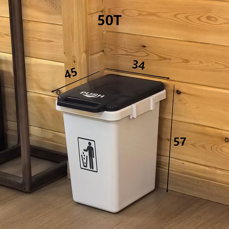 50-liter white bucket with gray lid