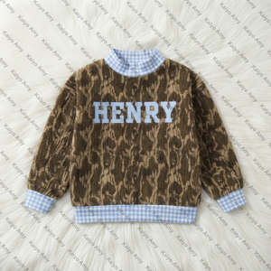 Felpa con Collo Alto Mimetica Personalizzata per Bambini, Outfit Coordinati per Famiglia, Tutina Oversize <span class=keywords><strong>Invernale</strong></span> Mimetica per Neonati - Product Image 4