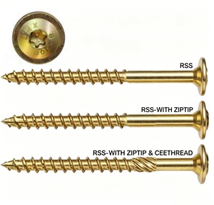Viti per <span class=keywords><strong>legno</strong></span> in acciaio inossidabile con <span class=keywords><strong>testa</strong></span> <span class=keywords><strong>a</strong></span> doppia concavità Torx, zincate gialle, M6 M8 M10, 60MM-300MM, per <span class=keywords><strong>legno</strong></span> e truciolato - Product Image 2