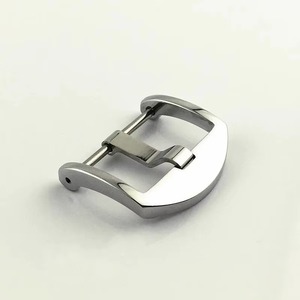 Boucle en métal massif poli en acier inoxydable pour bracelet de montre en caoutchouc Panera 20 22 mm, avec fermoir à vis mat et bouton de montre - Product Image 1