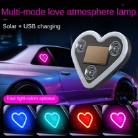 Lampe d'ambiance LED néon en forme de cœur de pêche solaire pour voiture, pour la décoration de fenêtre