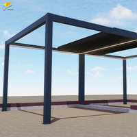 Pergola extérieure imperméable à toit pliant à lamelles rétractables électriques en aluminium de luxe, taille personnalisable