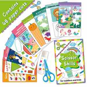 Kit d'activités créatives pour développer la motricité fine des tout-petits, ciseaux de sécurité, livre de découpe et de dessin, cadeau de Noël pour garçons et filles - Product Image 1