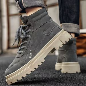 Botas de Trabajo Británicas de Moda para <span class=keywords><strong>Hombre</strong></span>, Estilo Joker, Casuales, Transpirables, Cómodas para las Cuatro Estaciones - Product Image 4