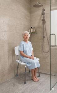 White Bathroom Adjustable <b>Shower</b> <b>Chair</b> Steel Safety <b>Shower</b> Tub Bench <b>Chair</b> for Elderly and Disabled - Product Image 3