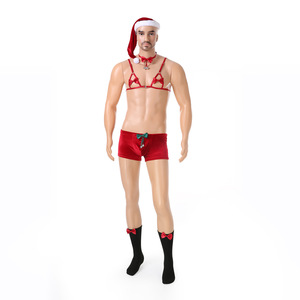 Ensemble sexy de cinq chaussettes à clochettes et nœuds papillon de Noël pour hommes, style européen et américain (<span class=keywords><strong>taille</strong></span> européenne) - Product Image 5