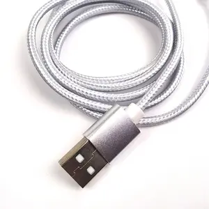 Câble de recharge USB pour téléphone portable, tresse en Nylon