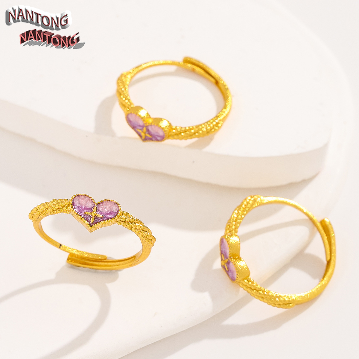 8 Motif en forme de cœur rose et violet