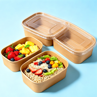 Boîte alimentaire rectangulaire en kraft écologique pour café, bistrot et plats à emporter