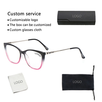 Lunettes de vue anti-lumière bleue en forme de œil de chat en TR90, monture optique tendance OEM