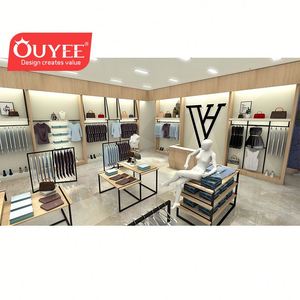 Table de comptoir en tissu en bois haut de gamme homme magasin de vêtements Design d'intérieur pour la décoration de magasin de vêtements au détail - Product Image 5