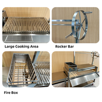 Barbecue au charbon de bois Santa Maria Premium en acier inoxydable argentin