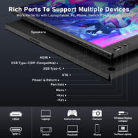 Hot Sell 15.6 Inch 1920*1080P With Type-C USB the Portable Monitor for Laptop Dual Screen Triple