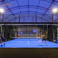 15 Set Stok Desain Unik Umur Pakai 20 Tahun 10x20m Kaca Pengiriman Satu Paket Model Panoramic Lapangan Padel Lengkap