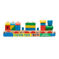 Train à empiler en bois, train à pousser avec blocs longs, train à empiler pour enfants d'âge préscolaire