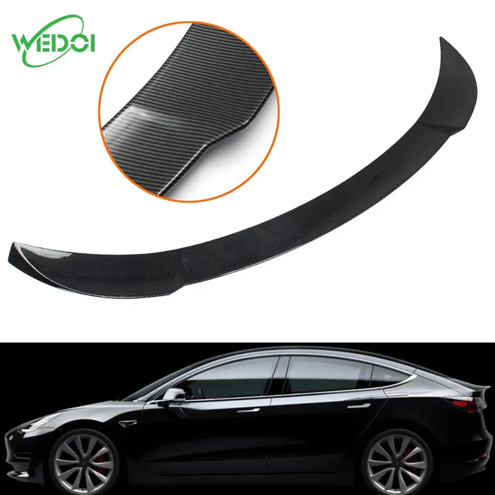 Đuôi cánh Spoiler thân cây môi phía sau Spoiler cánh phụ kiện xe hơi cho Tesla mô hình 3 sợi carbon Spoiler