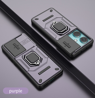Coque de protection OnePlus Nord CE 3 5G en TPU et PC avec coque de support et couvercle d'objectif de caméra à glissière