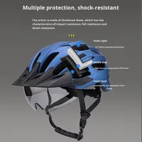 Casco de Ciclismo para Adultos con Visera Doble y Luz LED en el Borde de la Visera Magnética
