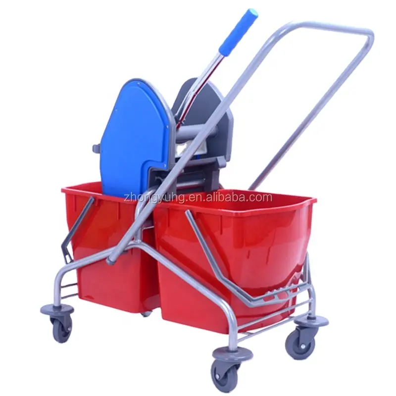 ZY4005 Giù 2x25 L Premere Doppio Secchio Strizzatore Trolley squeeze mop secchio