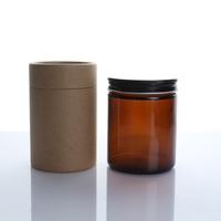 Vente en gros de pots à bougies en verre ambré vides de 8 oz avec boîte d'emballage pour la fabrication de bougies à marque privée