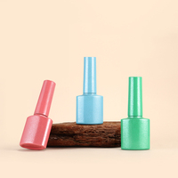 Flacons de vernis à ongles en verre carrés courts vides de 8 ml avec bouchons à pinceau