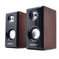 Speaker Desktop Kayu Portabel YTGEE dengan Logo Kustom, USB, Elektronik, untuk Olahraga, Gaming, Home Theater, Laptop, Komputer, dan Ponsel