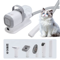 Kit de toilettage professionnel 5-en-1 pour animaux de compagnie avec tondeuse électrique, brosse de démêlage et embouts de buse longs pour chats et chiens