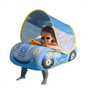 <span class=keywords><strong>Piscina</strong></span> Gonfiabile per Bambini a Forma di Auto Personalizzata - Auto Sportiva Blu con Tettuccio Parasole Regolabile e Sedile di Sicurezza - Product Image 1