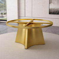 Socle de table à manger moderne de luxe en acier inoxydable avec support de jambe en marbre et support de plaque en pierre pour la maison ou le salon