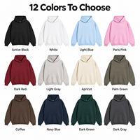 Hoodie Pria Custom OEM Bordir Sablon Puff Print 430 GSM Warna Senada, Model Pullover Kasual Musim Dingin