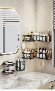 Bathroom Shelf Kitchen Organizer Shelves Corner Frame Iron <b>Shower</b> <b>Caddy</b> Storage Rack Shampoo Holder for Bathroom Accessories - Product Image 6