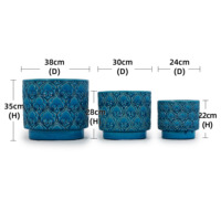 Grand pot en céramique émaillée turquoise vintage américain, écologique, durable, avec trou de drainage, pour l'intérieur/l'extérieur, jardin domestique