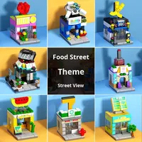 Blocs de construction en plastique ABS pour enfants, petites particules, scène de rue, modèle d'architecture urbaine, compatibles pour l'assemblage éducatif