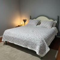 Ensemble de couvre-lit matelassé en coton doux brodé de style coréen, nouveau design, taille King, 3 pièces, toutes saisons, couleur personnalisable